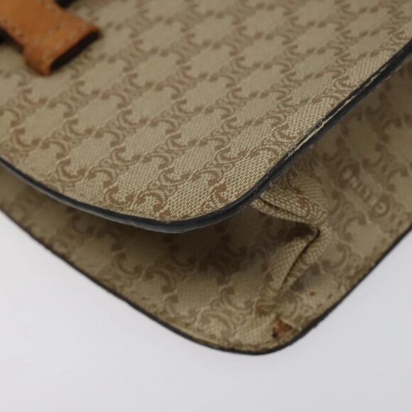 CELINE Macadam Canvas Hand Bag PVC Beige Gold Auth BA2310 - Picture 5 of 16